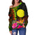 Palau Polynesian Women's Off Shoulder Sweater - Hibiscus and Banana Leaves - Polynesian Pride