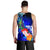 Custom Personalised Samoa Men's Tank Top - Humpback Whale with Tropical Flowers (Blue) - Polynesian Pride