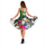 Niue Midi Dress White - Turtle Plumeria Banana Leaf - Polynesian Pride