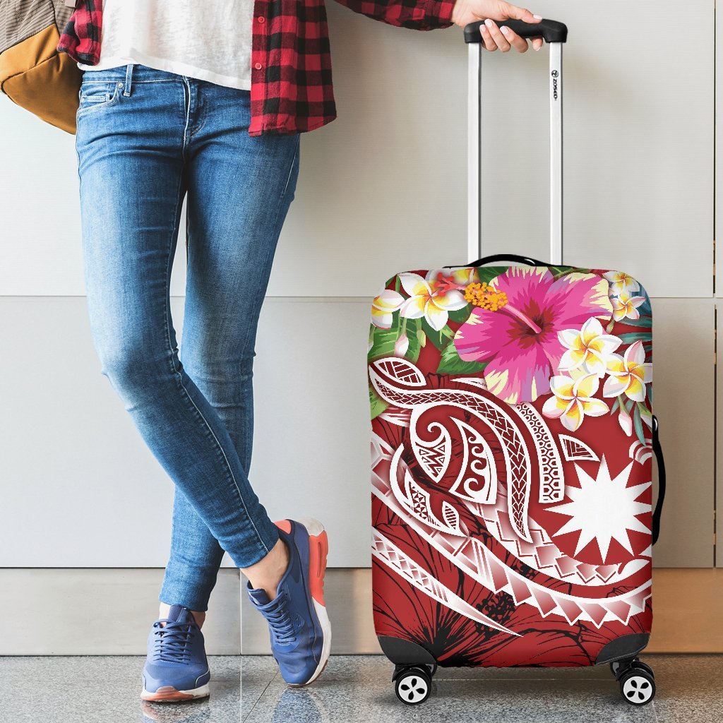 Nauru Polynesian Luggage Covers - Summer Plumeria (Red) Red - Polynesian Pride