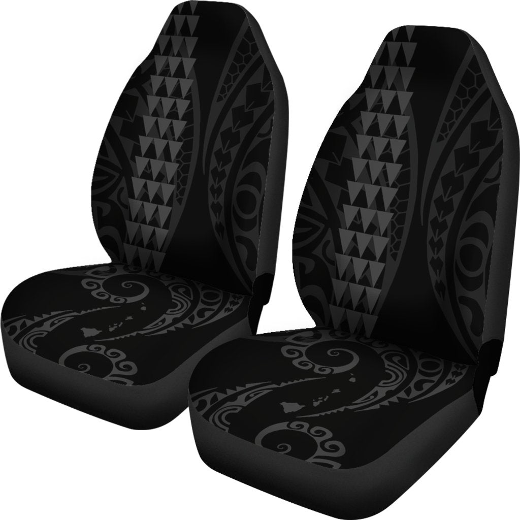 Hawaii Kakau Gray Polynesian Car Seat Covers One Size Gray - Polynesian Pride
