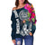 American Samoa Off Shoulder Sweater - Polynesian Hibiscus with Summer Vibes - Polynesian Pride