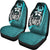 Pohnpei Micronesian Car Seat Covers Turquoise - Turtle With Hook - Polynesian Pride