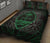 Guam Polynesian Quilt Bed Set - Green Hibiscus Coat Of Arms - Polynesian Pride