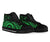 Cook Islands High Top Canvas Shoes - Green Tentacle Turtle - Polynesian Pride