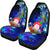 Marshall Islands Car Seat Cover - Humpback Whale with Tropical Flowers (Blue) - Polynesian Pride