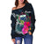 Samoa Polynesian Women's Off Shoulder Sweater - Tropical Flowers - Polynesian Pride