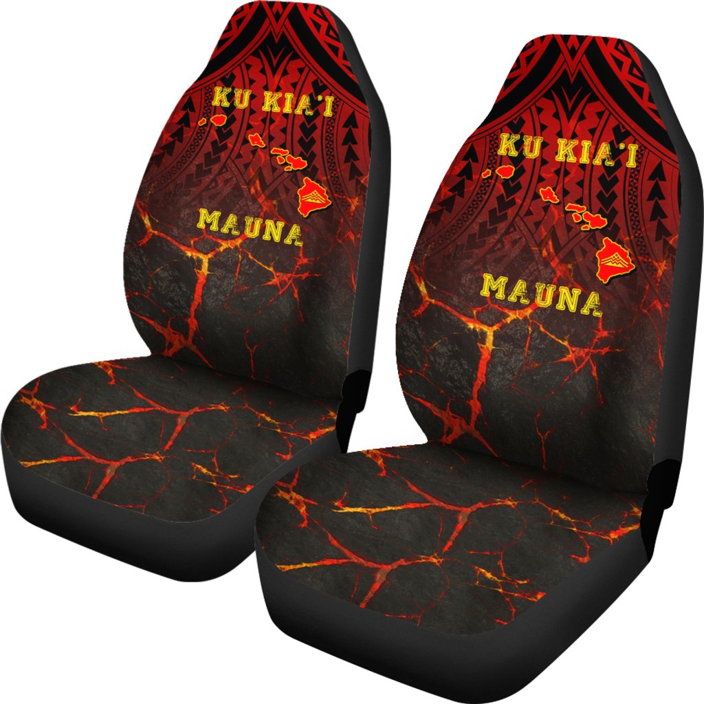 Hawaii Car Seat Covers - Protect Mauna Kea Map Universal Fit Red - Polynesian Pride