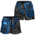 Samoa Polynesian Shorts (Women) - Blue Turtle Flowing - Polynesian Pride