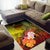 Fiji Custom Personalised Area Rug - Humpback Whale with Tropical Flowers (Yellow) - Polynesian Pride