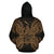 New Caledonia Polynesian All Over Zip up Hoodie Map Gold - Polynesian Pride