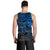 Tonga Polynesian Tank Top (Men) - Blue Turtle Flowing - Polynesian Pride