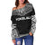 Tokelau Polynesian Chief Women's Off Shoulder Sweater - Black Version - Polynesian Pride