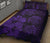 Personalized - Hawaii Map Turtles Hibiscus Quilt Bed Set - Purple - Polynesian Pride