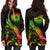 American Samoa Polynesian Hoodie Dress - Turtle With Blooming Hibiscus Reggae - Polynesian Pride