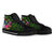 Cook Islands High Top Shoes - Turtle Plumeria Banana Leaf - Polynesian Pride