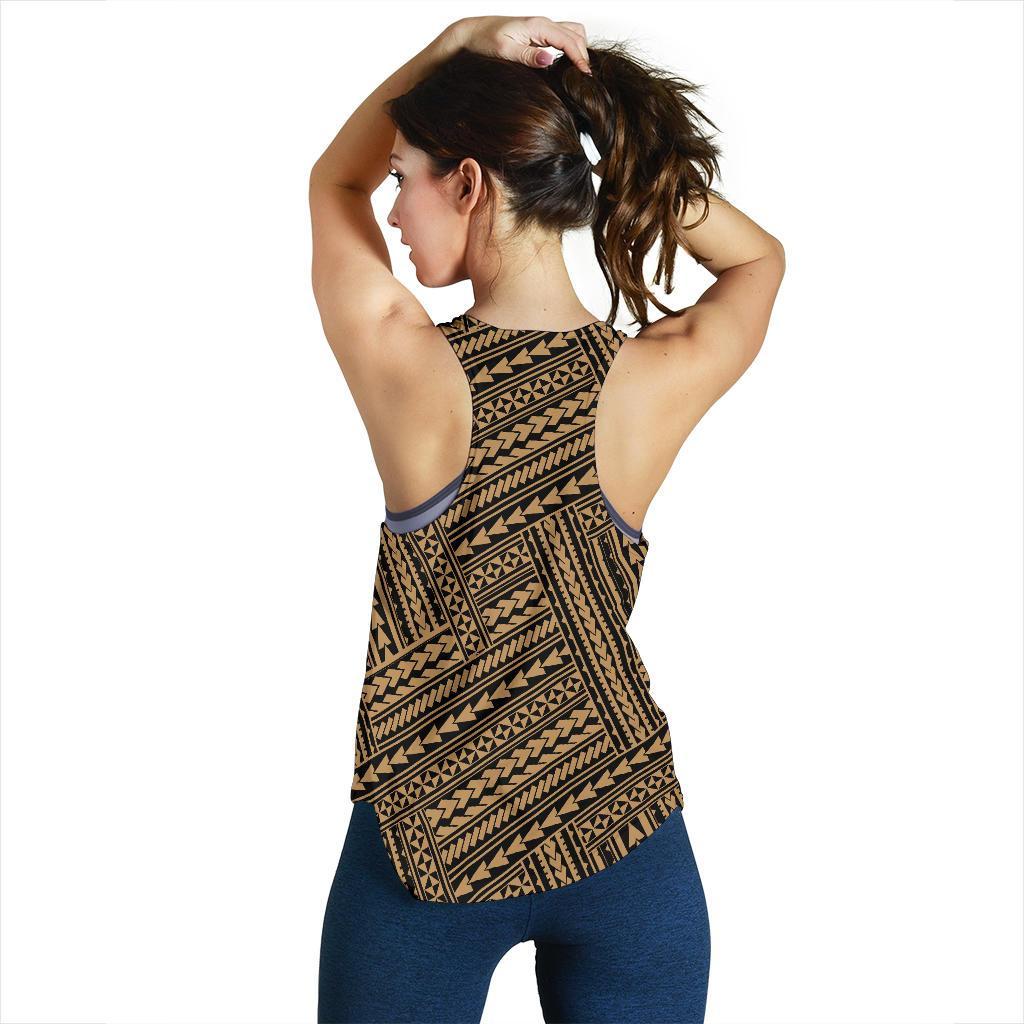 Polynesian Nation Gold Women's Racerback Tank Top - Polynesian Pride