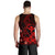 Polynesian Hawaii Kanaka Maoli Men's Tank Top - Humpback Whale with Hibiscus (Red) - Polynesian Pride