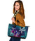 Hawaii Leather Tote - Hawaii Turtle Flowers And Palms Retro - Polynesian Pride