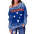 Samoa Women's Off Shoulder Sweater - Polynesian Fog Blue - Polynesian Pride