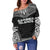 Gambier Islands Polynesian Chief Women's Off Shoulder Sweater - Black Version - Polynesian Pride