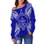 Palau Polynesian Shoulder Sweater Map Blue - Polynesian Pride