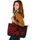 Guam Polynesian Large Leather Tote Bag - Red Tentacle Turtle - Polynesian Pride