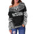 Austral Islands Polynesian Chief Women's Off Shoulder Sweater - Black Version - Polynesian Pride