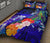 Guam Quilt Bed Set - Humpback Whale with Tropical Flowers (Blue) - Polynesian Pride