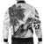 Hawaii Custom Personalised Men Bomber Jacker - Turtle Palm Tree White - Polynesian Pride