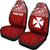 Wallis and Futuna Polynesian Custom Personalised Car Seat Covers - Wallis and Futuna Coat Of Arms Polynesian Tattoo Red - Polynesian Pride