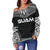 Guam Polynesian Chief Women's Off Shoulder Sweater - Black Version - Polynesian Pride