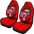 Samoa Polynesian Custom Personalised Car Seat Covers - Floral With Seal Red - Polynesian Pride