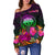 Federated States of Micronesia Personalised Women's Off shoulder Sweater - Summer Hibiscus - Polynesian Pride