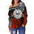 Tahiti Polynesian Personalised Women's Off Shoulder Sweater - Vintage Polynesian Turtle - Polynesian Pride