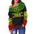 Papua New Guinea Polynesian Chief Women's Off Shoulder Sweater - Reggae Version - Polynesian Pride