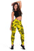 Polynesian Turtle Palm And Sea Pebbles Yellow Hawaii Women's Legging AH - Polynesian Pride