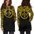 Kosrae Women Hoodie Dress - Kosrae Coat Of Arms Polynesian Gold Black - Polynesian Pride