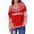 Tonga Flag Polynesian Chief Women's Off Shoulder Sweater - Polynesian Pride