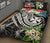 Wallis and Futuna Polynesian Quilt Bed Set - Summer Plumeria (Black) - Polynesian Pride