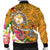 Tonga Men's Bomber Jacket - Turtle Plumeria (Gold) - Polynesian Pride