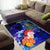 CNMI Custom Personalised Area Rug - Humpback Whale with Tropical Flowers (Blue) - Polynesian Pride