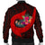 Samoa Men's Bomber Jacket - Polynesian Hook And Hibiscus (Red) - Polynesian Pride