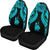 New Caledonia Polynesian Car Seat Covers Pride Seal And Hibiscus Neon Blue - Polynesian Pride