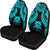 Tuvalu Polynesian Car Seat Covers Pride Seal And Hibiscus Neon Blue - Polynesian Pride