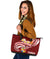 Tonga Leather Tote - Tonga Coat Of Arms With Polynesian Patterns - Polynesian Pride