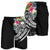 Polynesian Samoa Men's Shorts - Summer Plumeria (Black) - Polynesian Pride