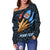 Fiji Personalised Women's Off Shoulder Sweater - Fiji In Me (Blue) - Polynesian Pride