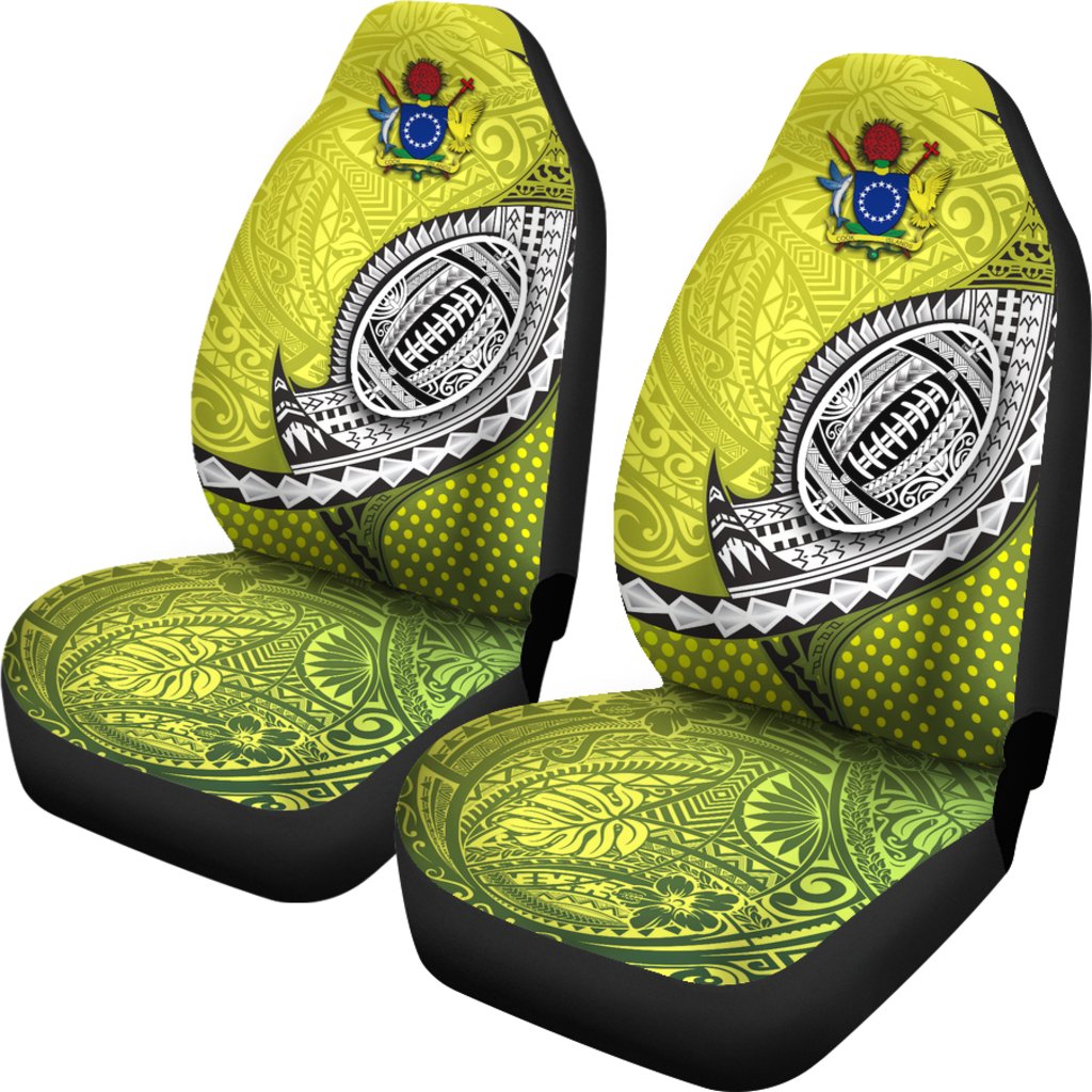 Cook Islands Rugby Car Seat Covers Version Special Universal Fit Green - Polynesian Pride