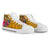 Hawaii High Top Shoes - Kanaka Maoli With Hibiscus On Polynesian Patterns (YELLOW) - Polynesian Pride